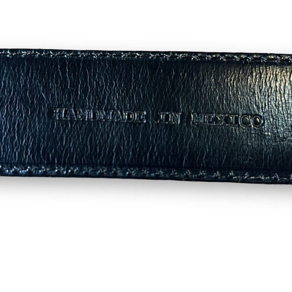 Rod Patrick Boot Makers Western Belt Genuine Black Ostrich Leather Size 32-34 - Picture 5 of 10